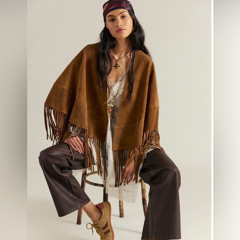 Free People Fire Nights Suede Shawl - Picture 6 of 8